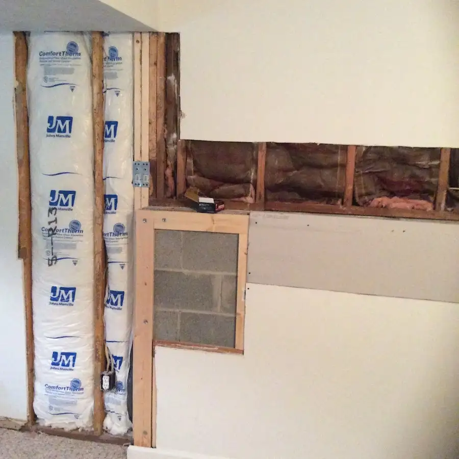 Wall insulation replacement during Contents Cleaning & Restoration in Nashua